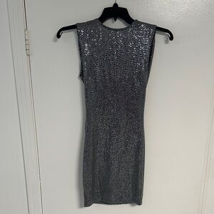 Elegant Silver Sequin Dress